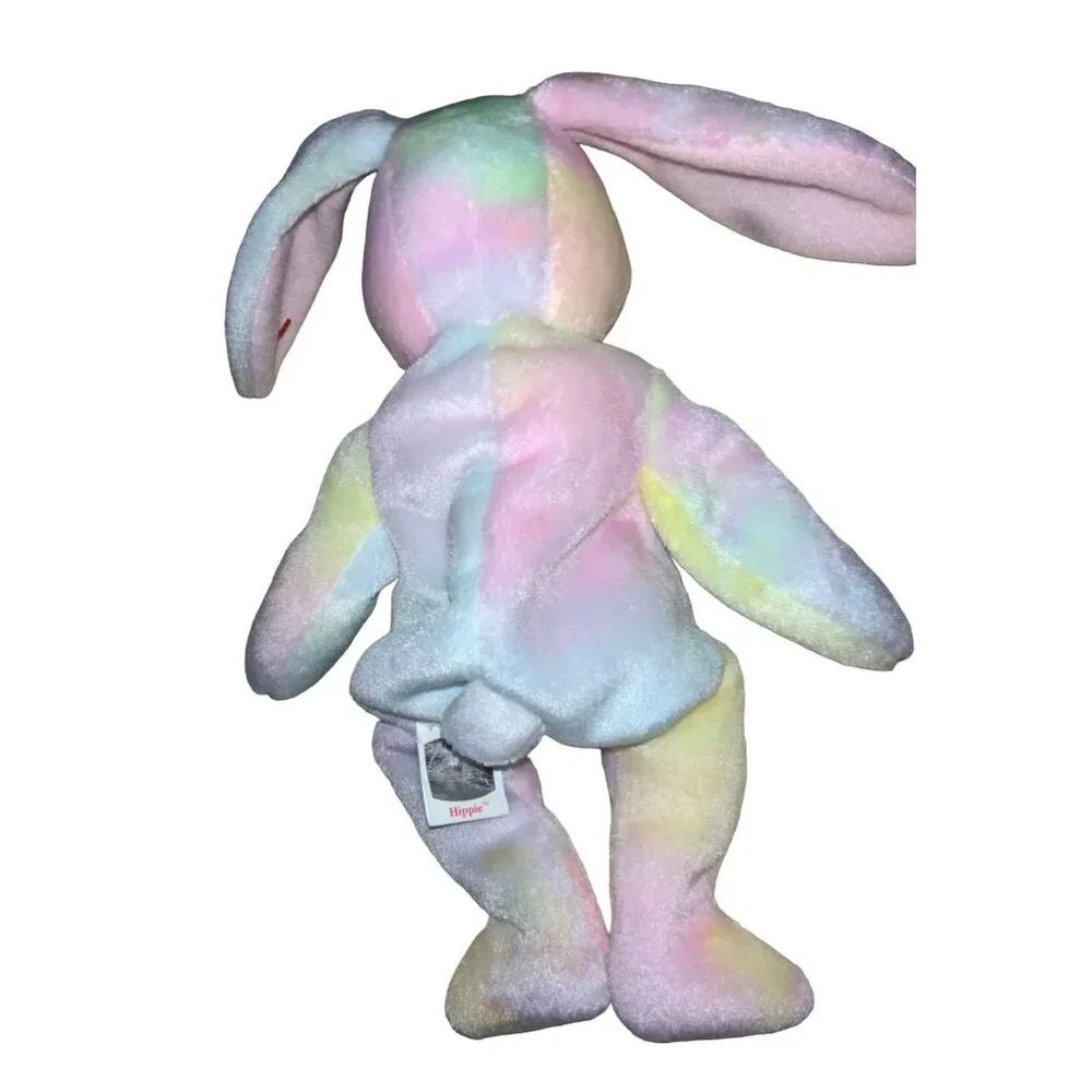 Ty Beanie Baby Hippie Bunny Pastel Tie-Dye Plush Toy 1998 Original With Tags - Picture 10 of 12
